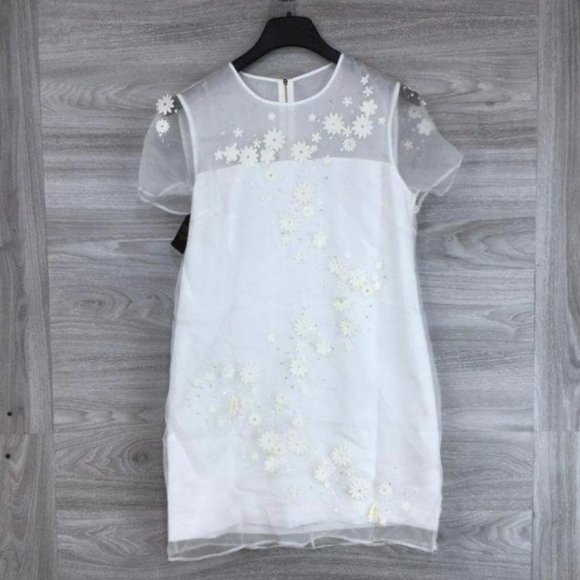 Ted Baker | Findon Embellished Silk White Dress - Picture 2 of 5